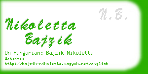 nikoletta bajzik business card